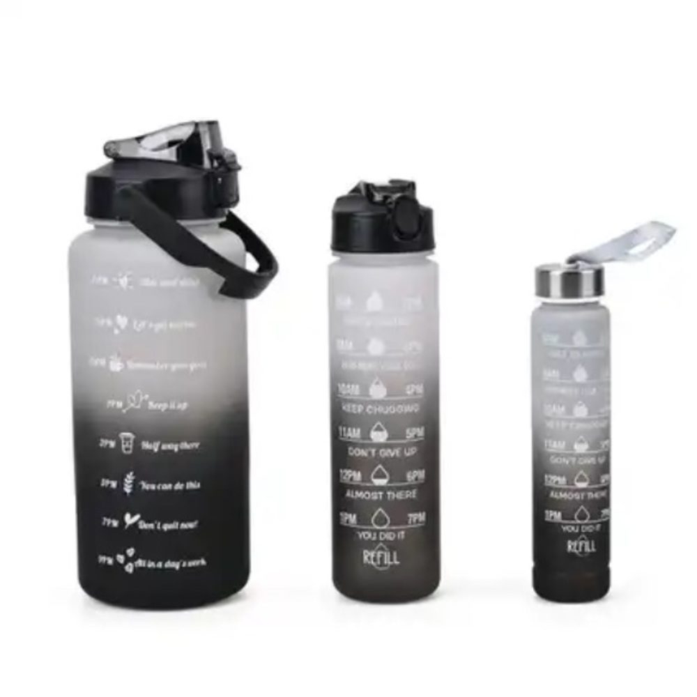 NEW set of 3 motivational water/sport bottles. Unisex